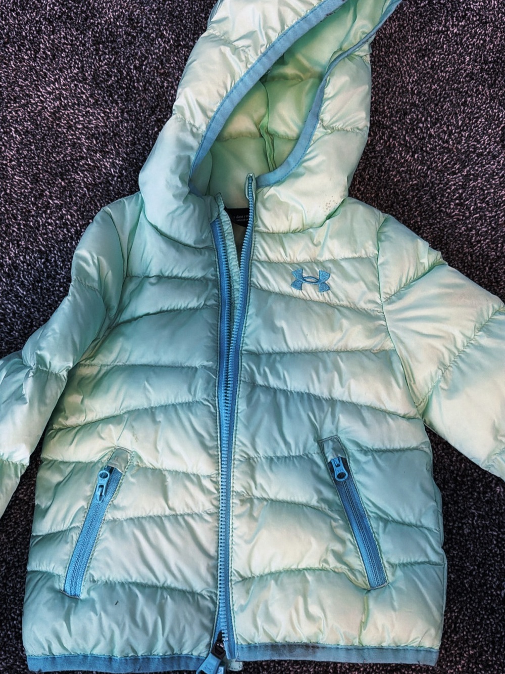 Under Armour Kids Mint Green Hooded Puffer Jacket